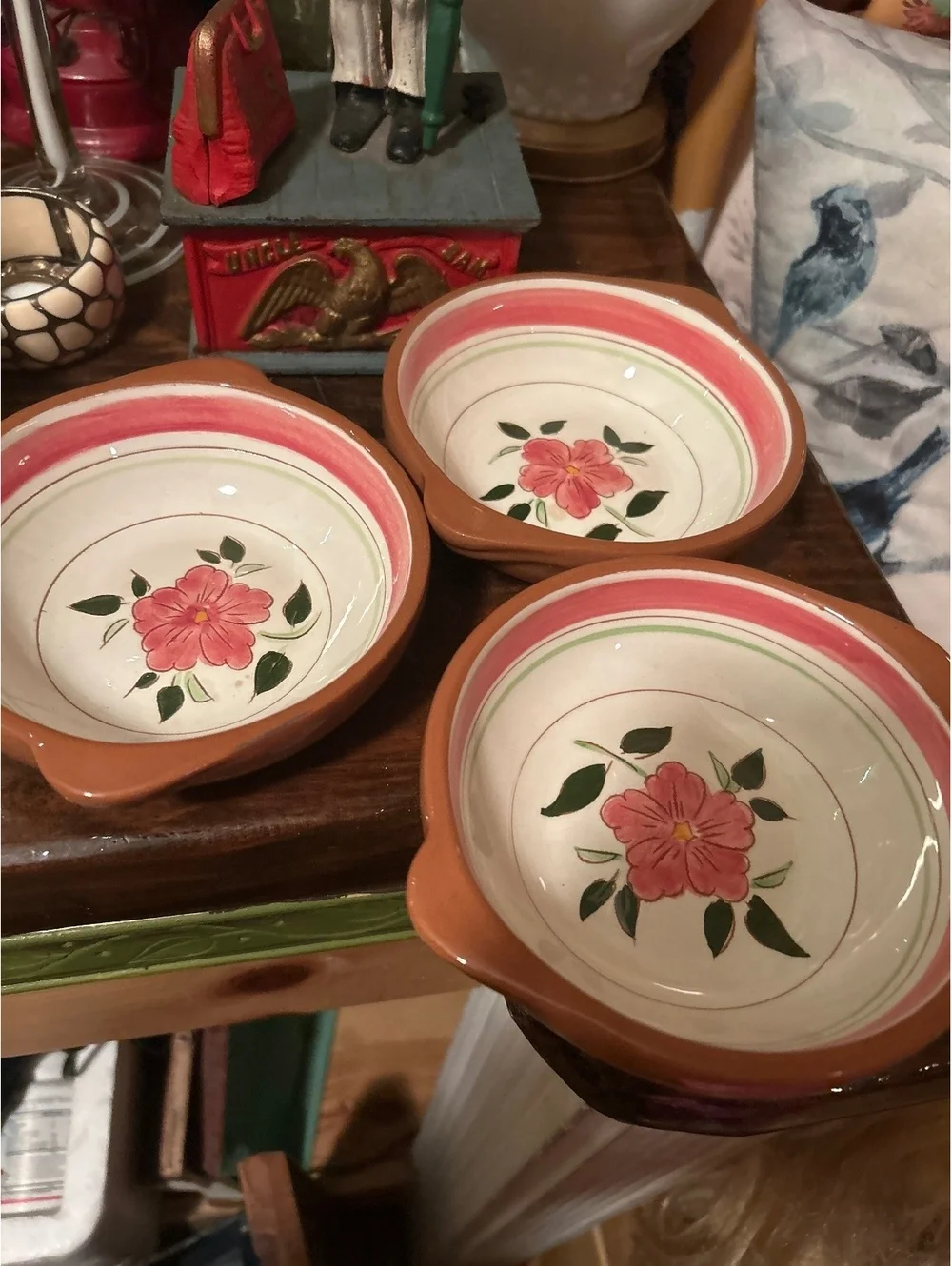 Franciscan Desert Rose Vintage Ceramic Bowls Set of 3